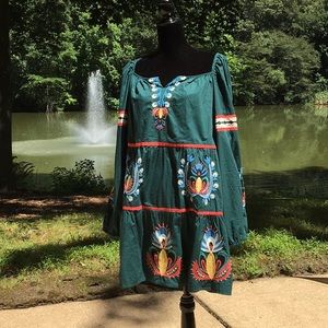 Anthropologie Embroidered Minidress